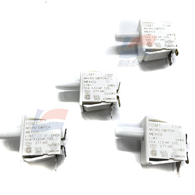 YJJ 1DM1 ไมโครสวิตช์ สวิตช์พื้นฐาน/ทำงานเร็ว 10A 277VAC ลูกสูบ ขั้วเดี่ยวสองทาง